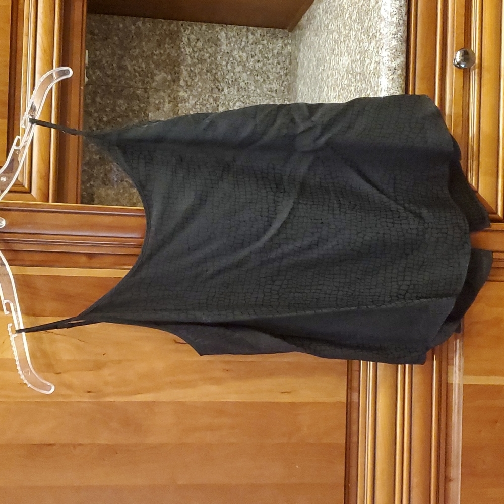 DAVID LERNER BLACK PRINT SILK CAMI size small